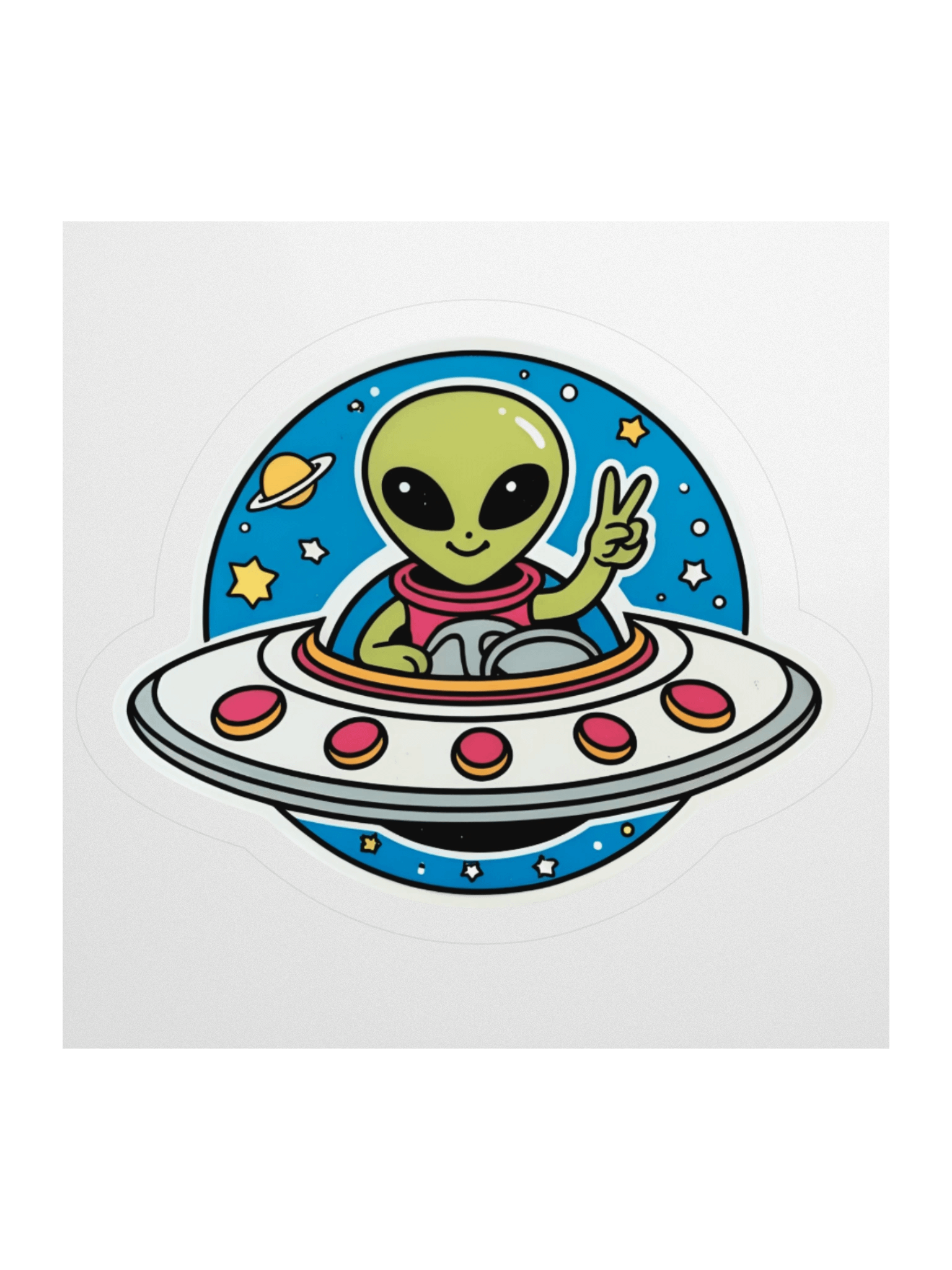 Peaceful Alien Kiss Cut Stickers product image (1)