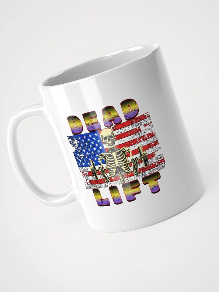 Dead Lift Weightlifting Skeleton USA Patriot Mug product image (2)