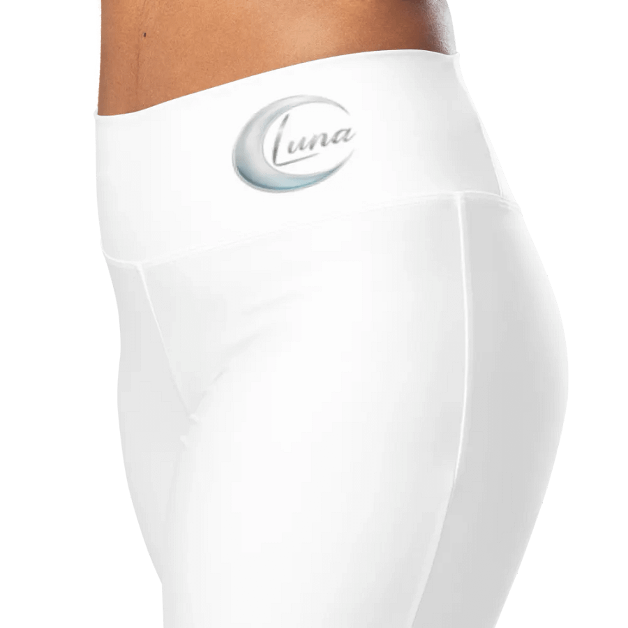 Luna Women's High-Waisted Flare Leggings with UPF 50+ and Recycled Fabric - White product image (5)