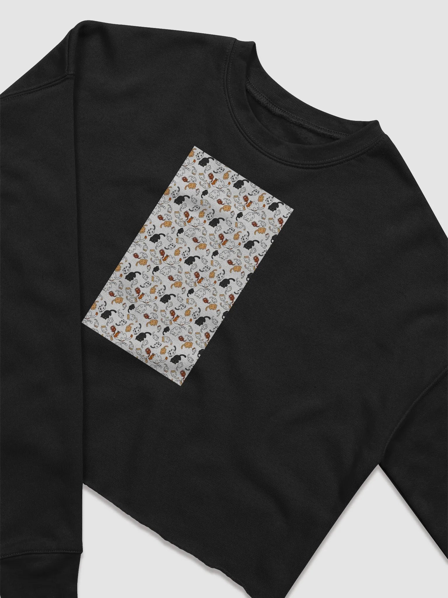 Cat Patern Cartoon Fleece Crop Sweatshirt product image (14)