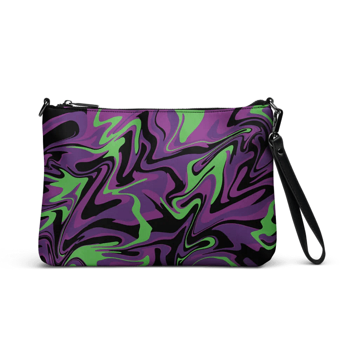 Purple Lime Swirl Flip-Sided Faux Leather Crossbody Bag product image (1)