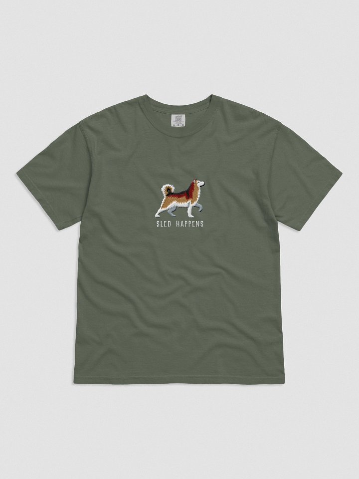 Sled Happens T-Shirt(Embroidered) of an Alaskan Malamute(Sable) product image (21)