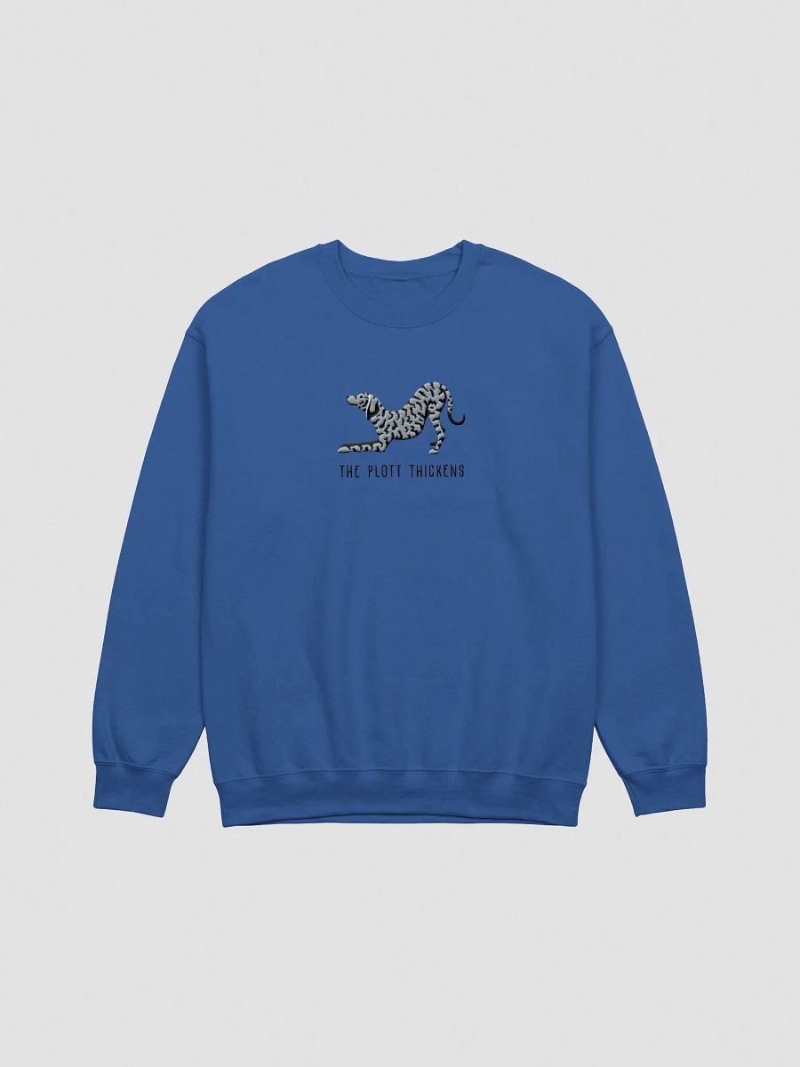 The Plott Thickens Sweatshirt (Embroidered) of a Plott Hound(Blue Brindle) product image (4)