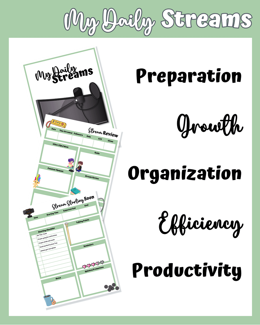 My Daily Stream Planner - Green Edition | Digital Streaming Organization & Review Tool product image (4)