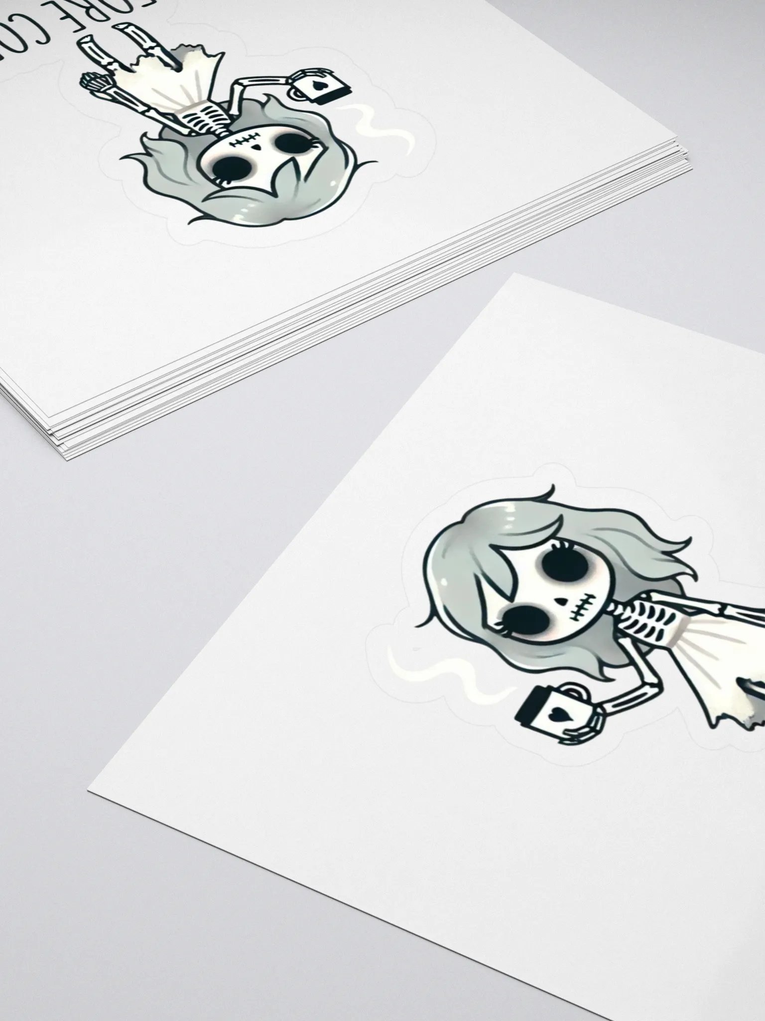 Me Before Coffee - Skeleton Girl Sticker product image (4)