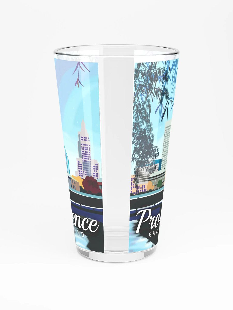 Providence Rhode Island | Cityscape Illustration | Shaker Pint Glass by Monique Faella Designs™ Sip the City | Cheers to the Creative Capital 🏙️🍻✨ product image (6)