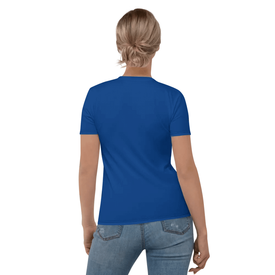 Plain Navy-Blue Light Summer Women's Crewneck Polyester Heavyweight Premium T-Shirt by Treasure Pie product image (8)