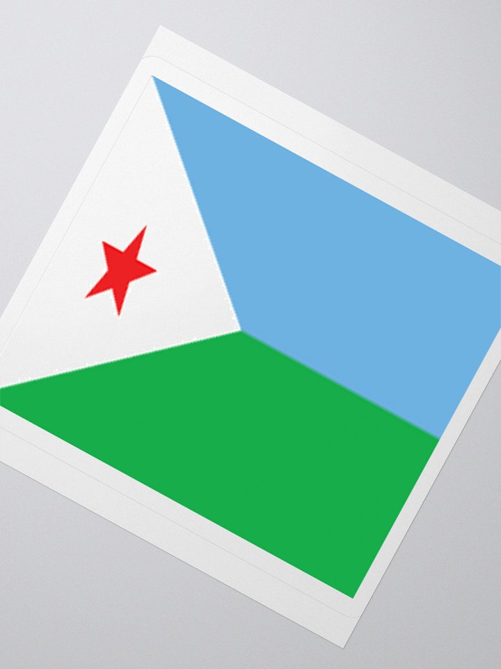 Djibouti Flag Sticker | Red Star Design | Durable Vinyl | 3 Sizes product image (5)