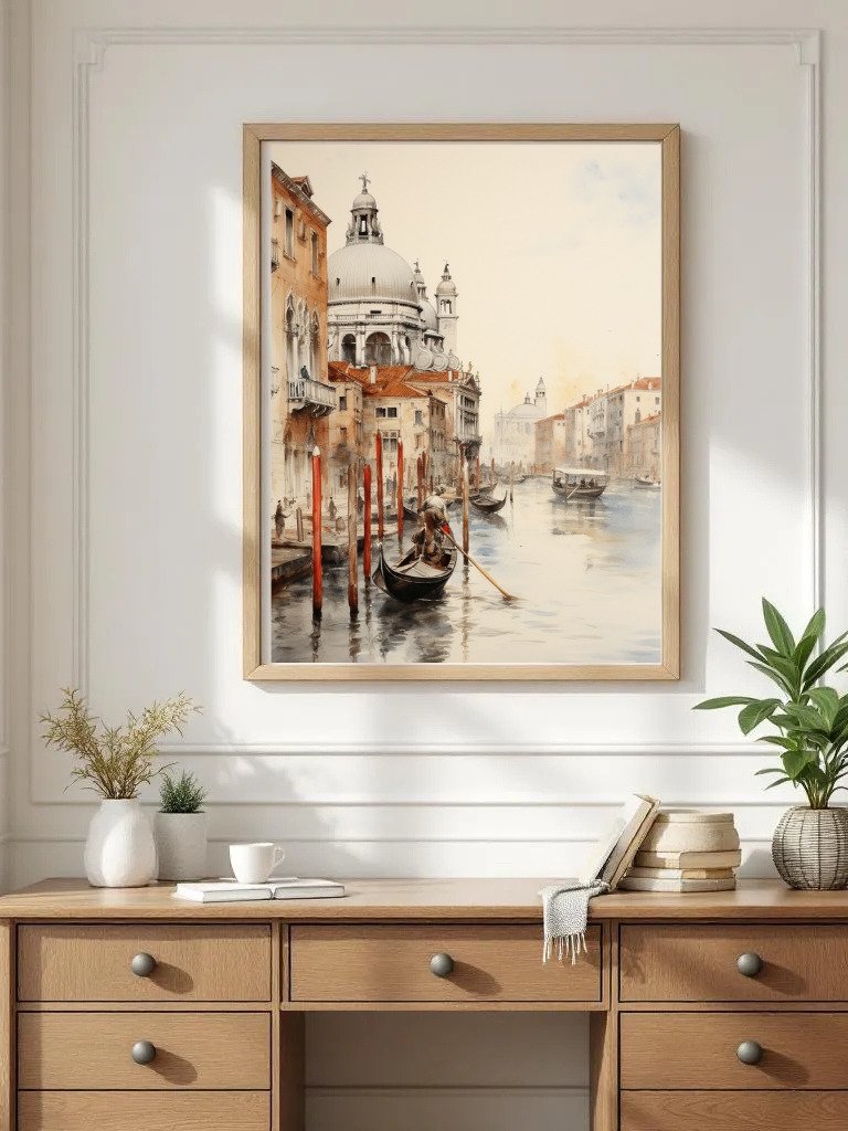 Venetian Morning Framed Art Print | Venice Italy Watercolor product image (2)
