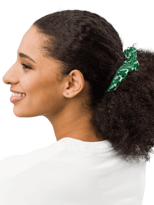 Winter Green Reindeer Scrunchie with Bow product image (4)