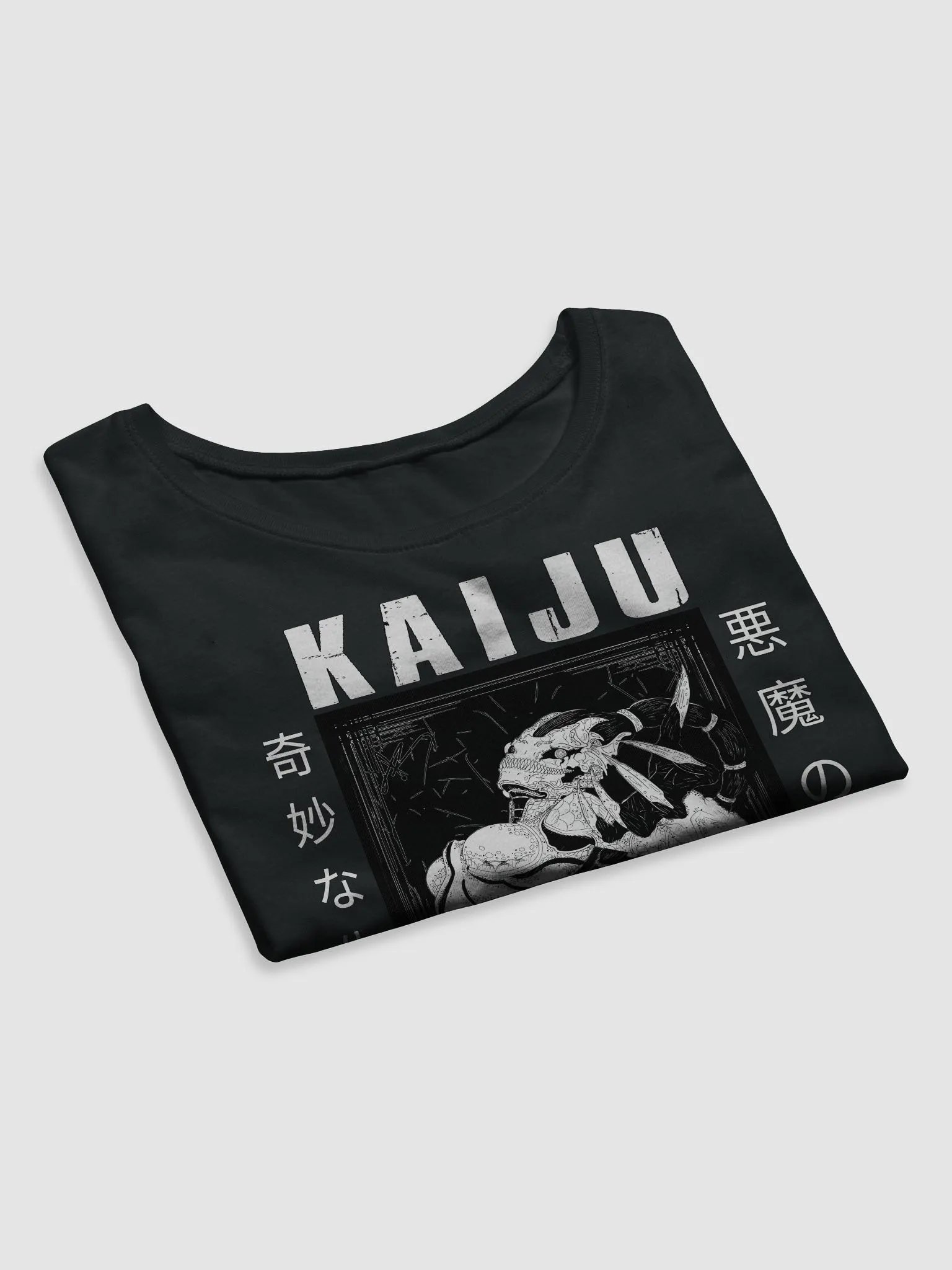 - [FRONT PRINT] - KAIJU Blackout Woman's Crop Tee product image (7)