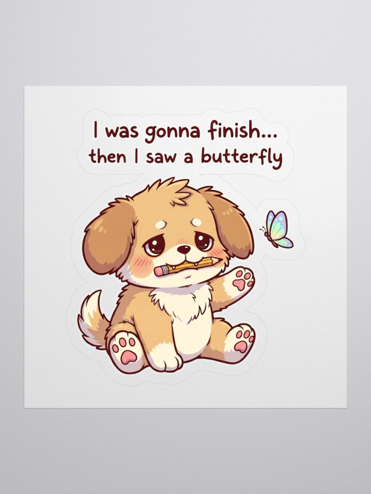 Puppy Procrastisketcher Kiss Cut Sticker product image (1)
