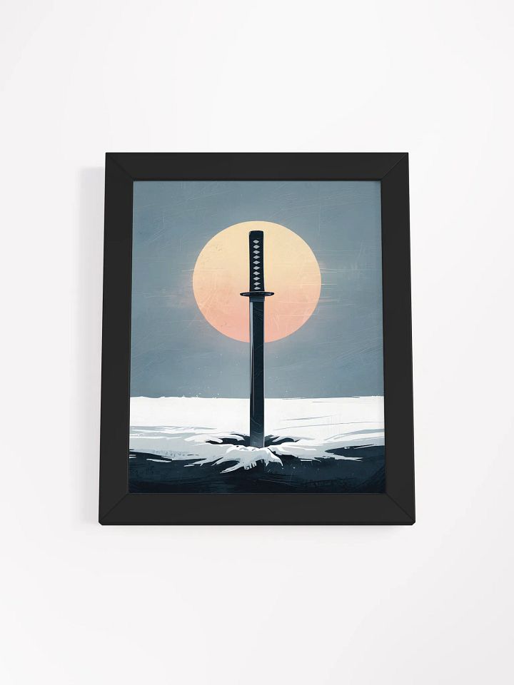 Sword in the Snow Framed Print | Minimalist Warrior Art product image (1)