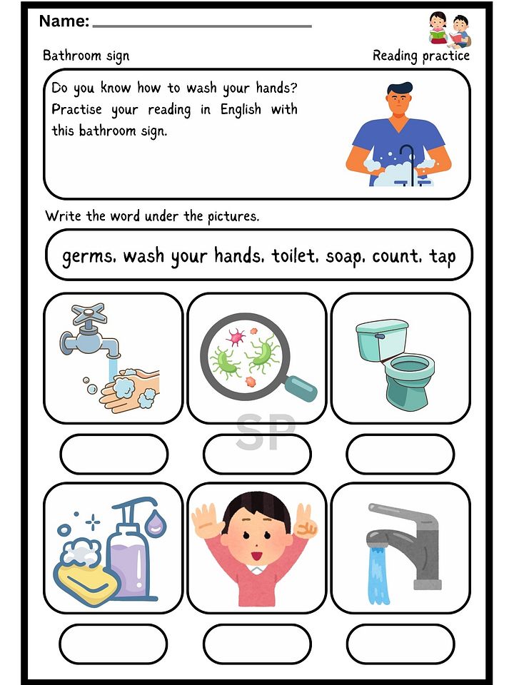 Bathroom Sign Reading Comprehension Practice Test product image (2)