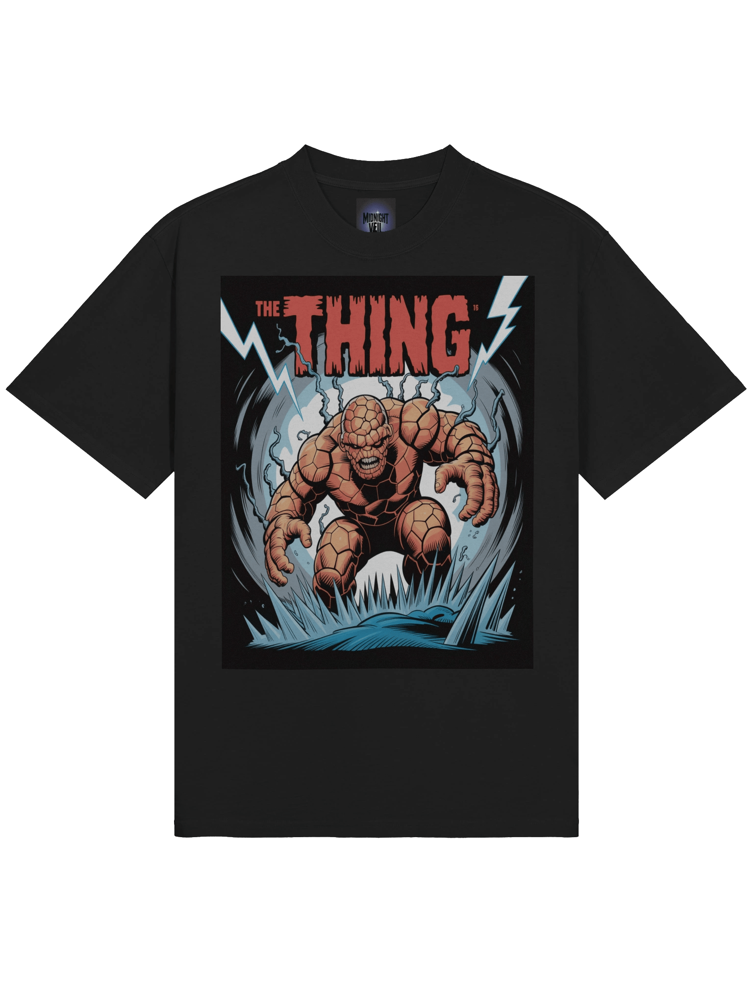 The Thing Thunderclap Oversized Faded T-Shirt – Craggy Storm Sentinel product image (5)