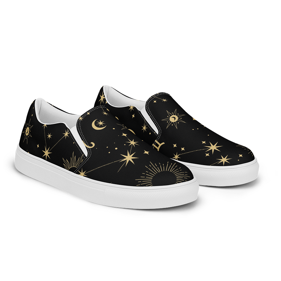 Celestial Zodiac Slip-On Shoes Astrology-Inspired Men's Canvas Sneakers for Spiritual & Cosmic Style product image (2)