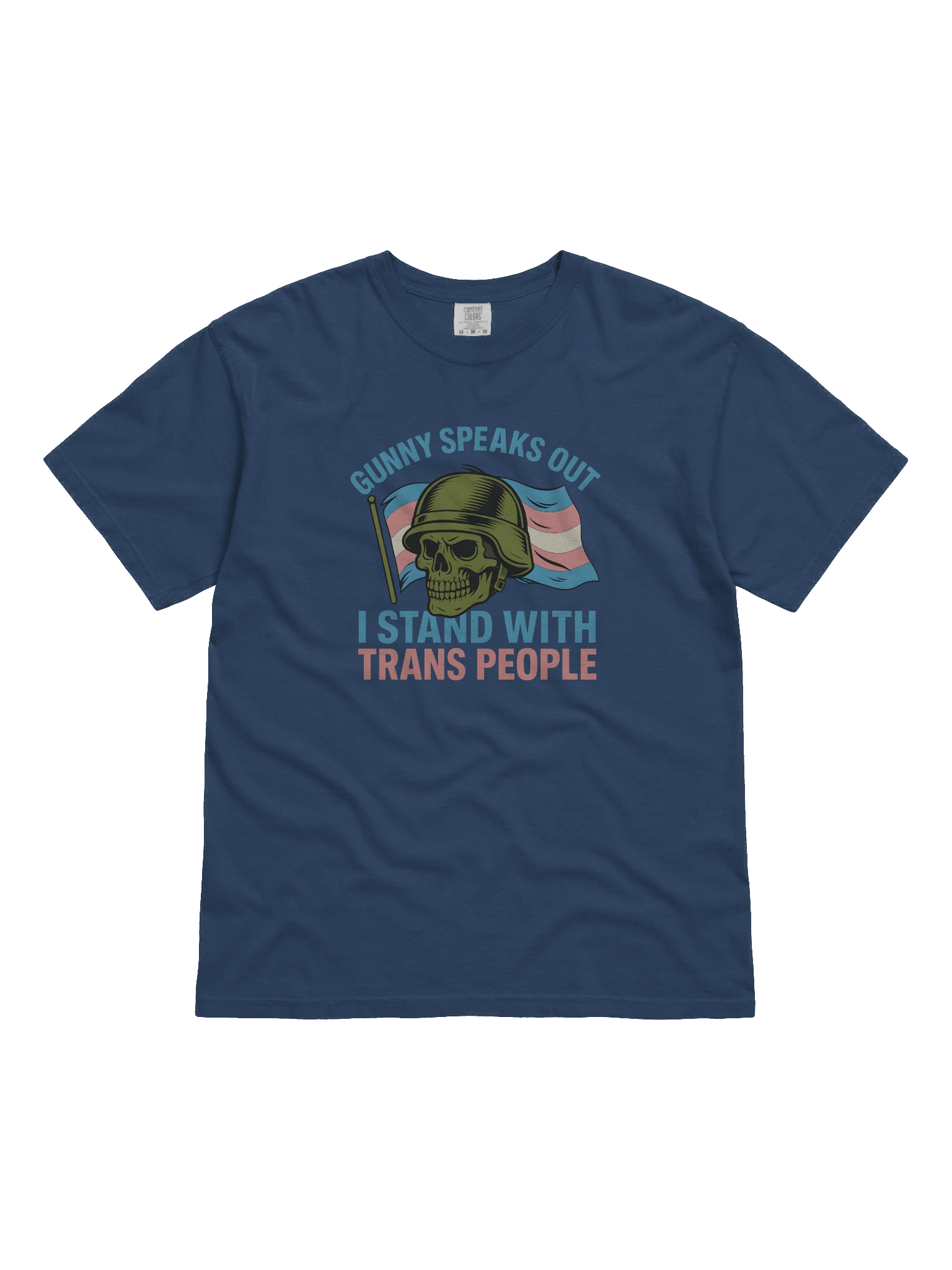 Trans Pride Skull Military T-Shirt product image (1)