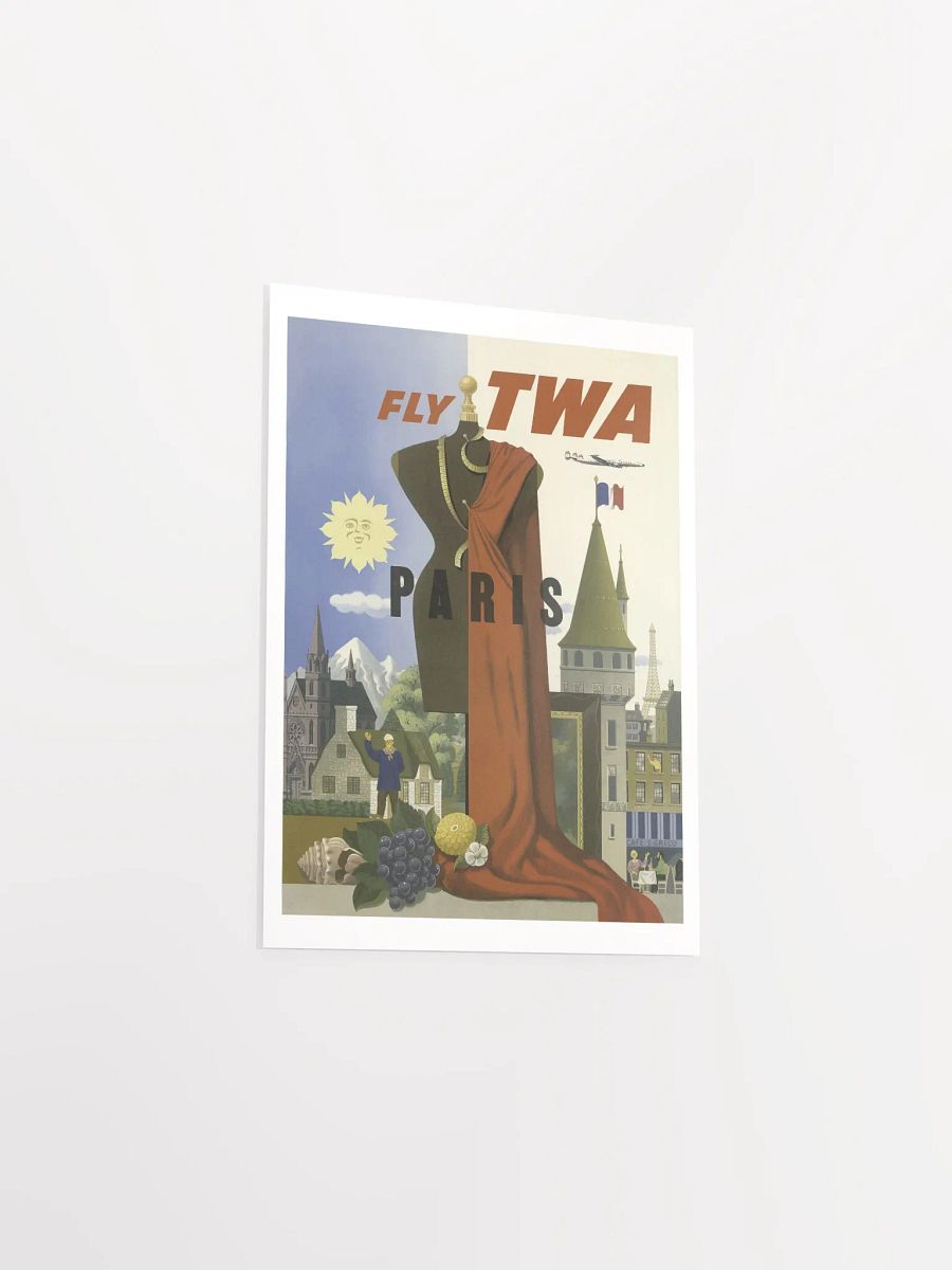 Vintage Fly TWA Paris Travel Poster Print product image (18)