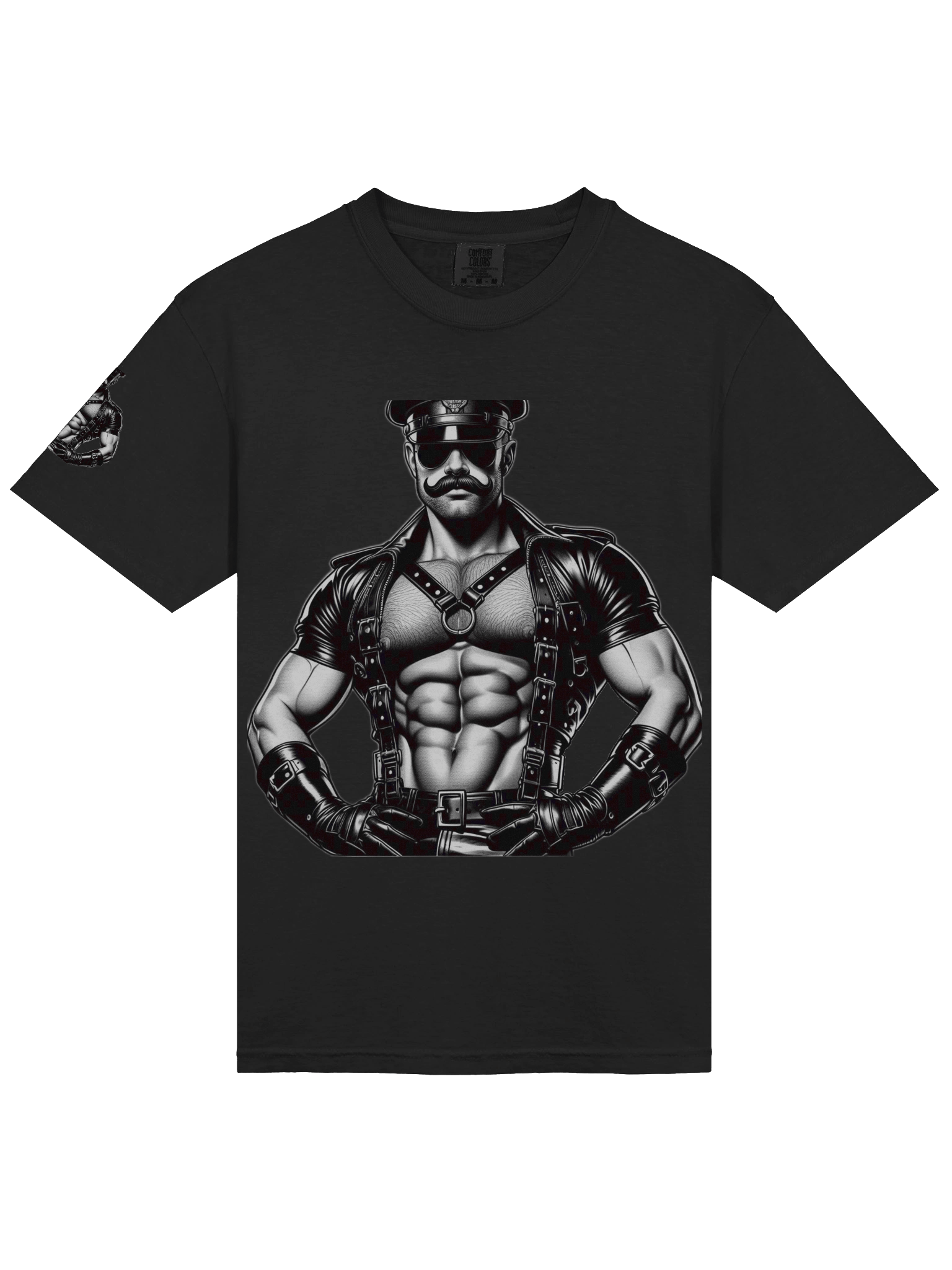 Gay Leather Uniform Dark Daddy Tom of Finland Tribute Berlin German Pride Graphic Design T-Shirt product image (19)