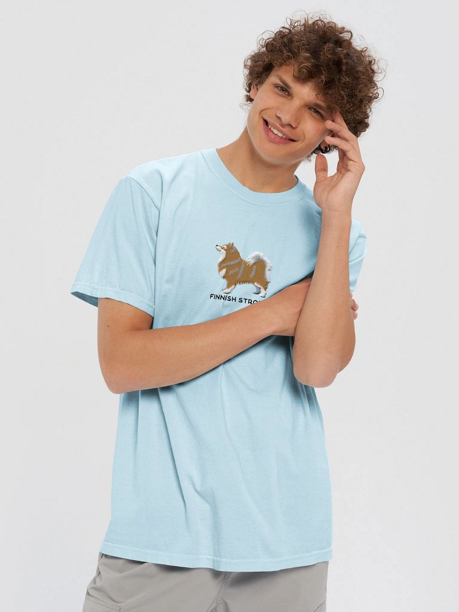 Finnish Strong T-Shirt(Embroidered) of a Finnish Lapphund(Fawn & White) product image (45)