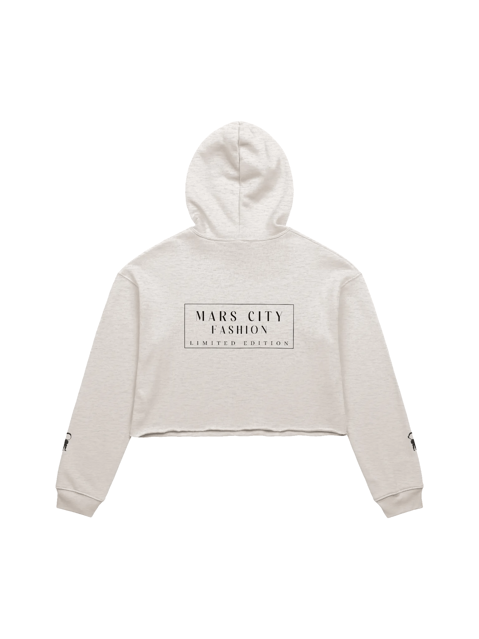 MARS CITY Black Astronaut Cropped Hoodie in 3 Light Colors product image (2)