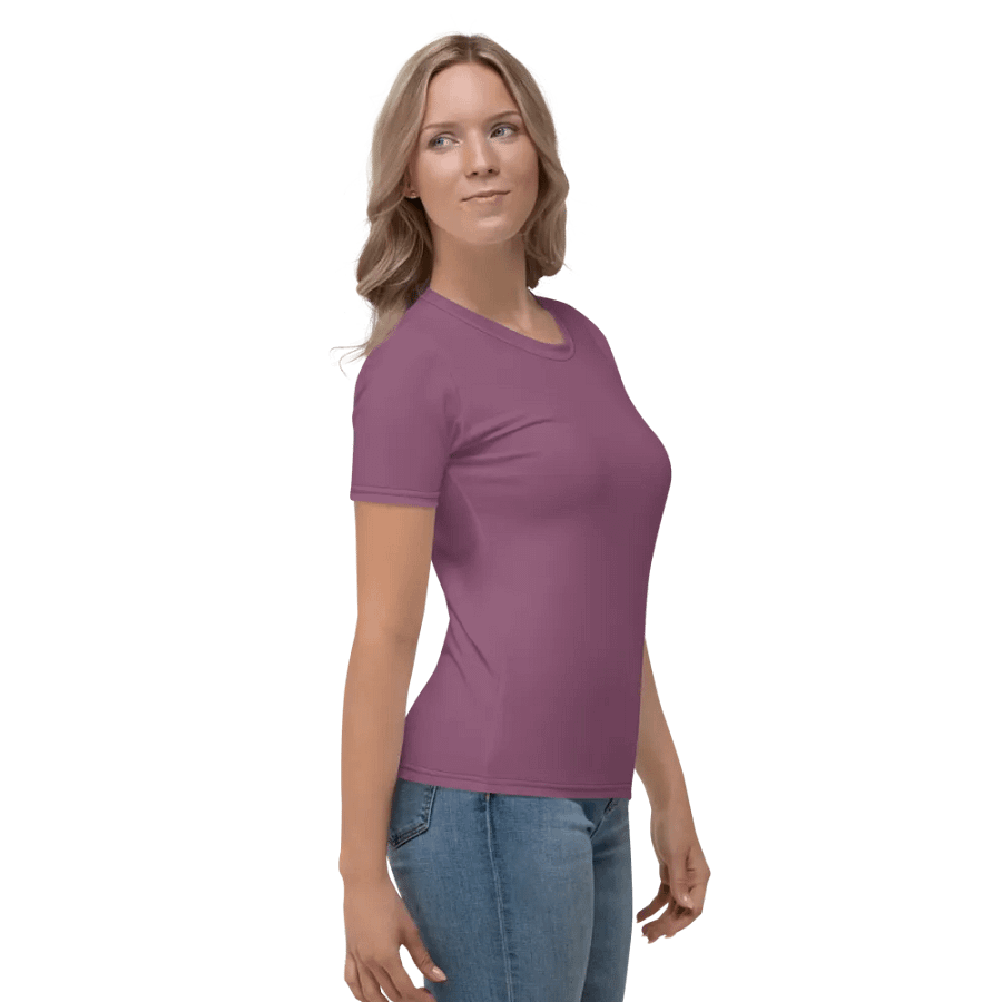 Plain Dark Lilac Purple Soft Summer Women's Crewneck Polyester Heavyweight Premium T-Shirt by Treasure Pie product image (5)