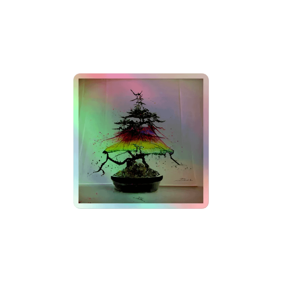 Rainbow Bonsai Holographic Sticker Sheet product image (1)