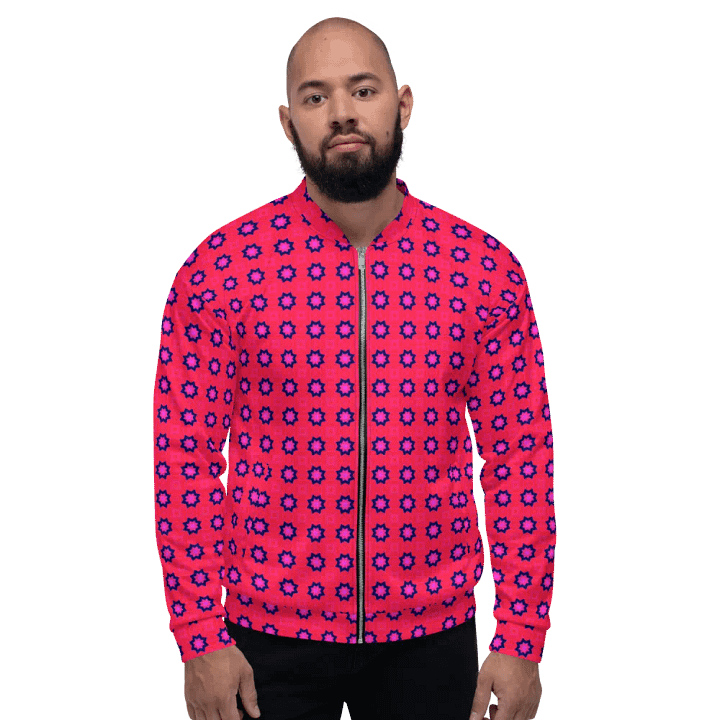 Abstract Red Unisex Bomber Jacket product image (1)