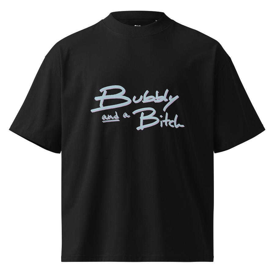 Bubbly and a B*tch (cotton candy print) unisex boxy tee product image (2)