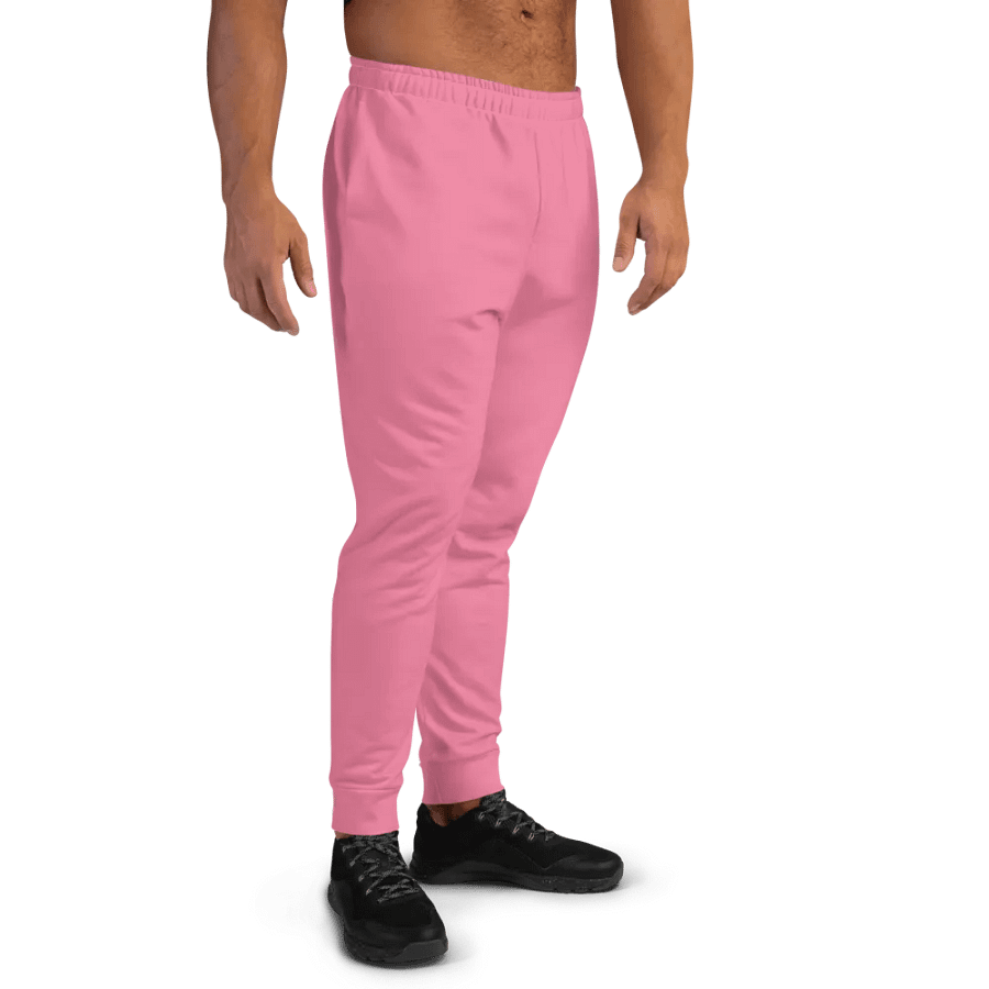 Plain Rosy Pink Soft Summer Recycled Polyester Premium Men's Joggers by Treasure Pie product image (8)