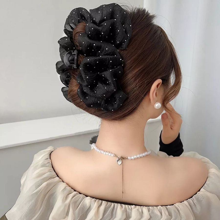 Double-Sided Mesh Silk Hairpin Plastic Hair Clip Shark Hair Clip Women Girls product image (3)
