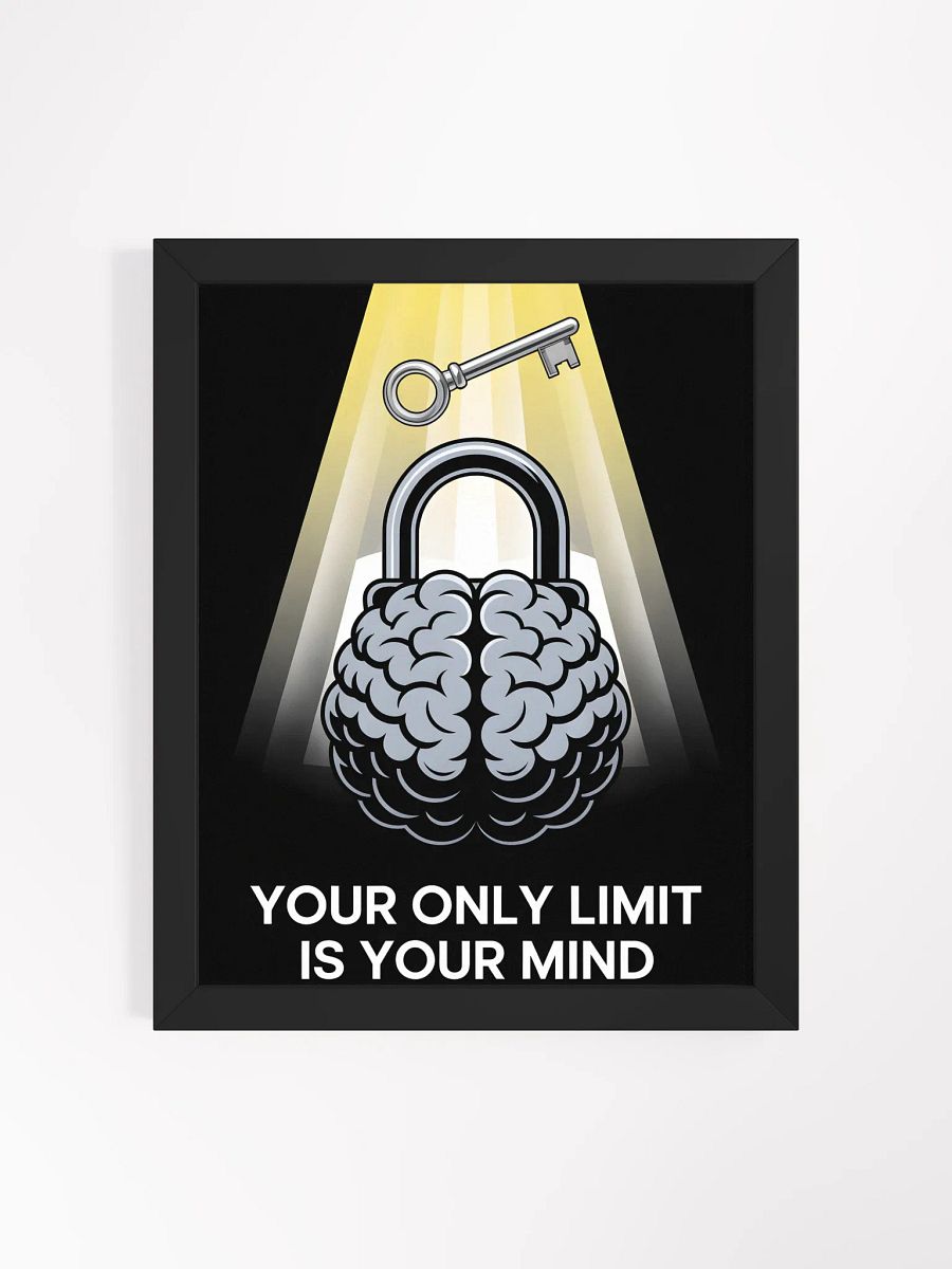 Your Only Limit is Your Mind Poster | Brain & Lock Motivational Art product image (1)