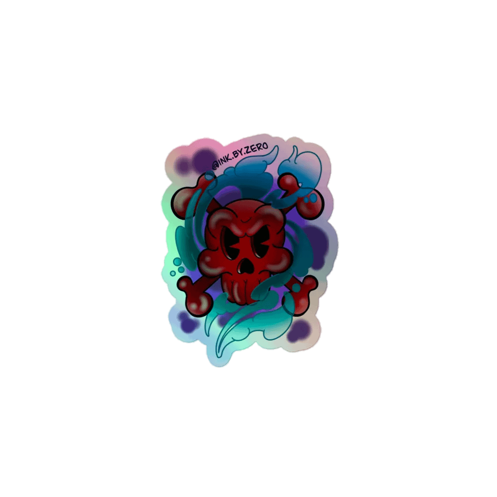 red toon skull sticker product image (1)