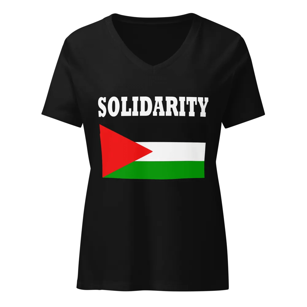Solidarity Flag Fitted V-Neck T-Shirt product image (1)