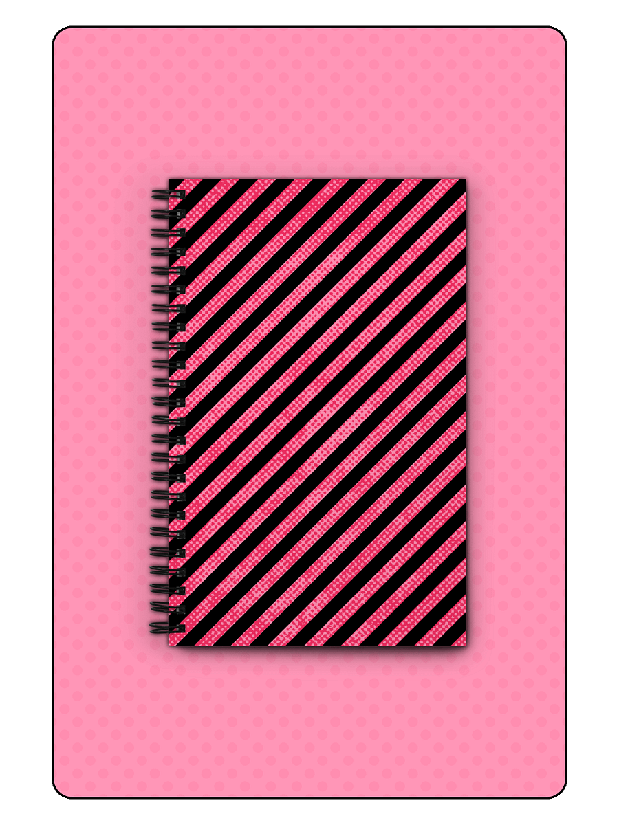 Pink & Black Grunge Stripes Spiral Notebook Great For Journaling product image (1)