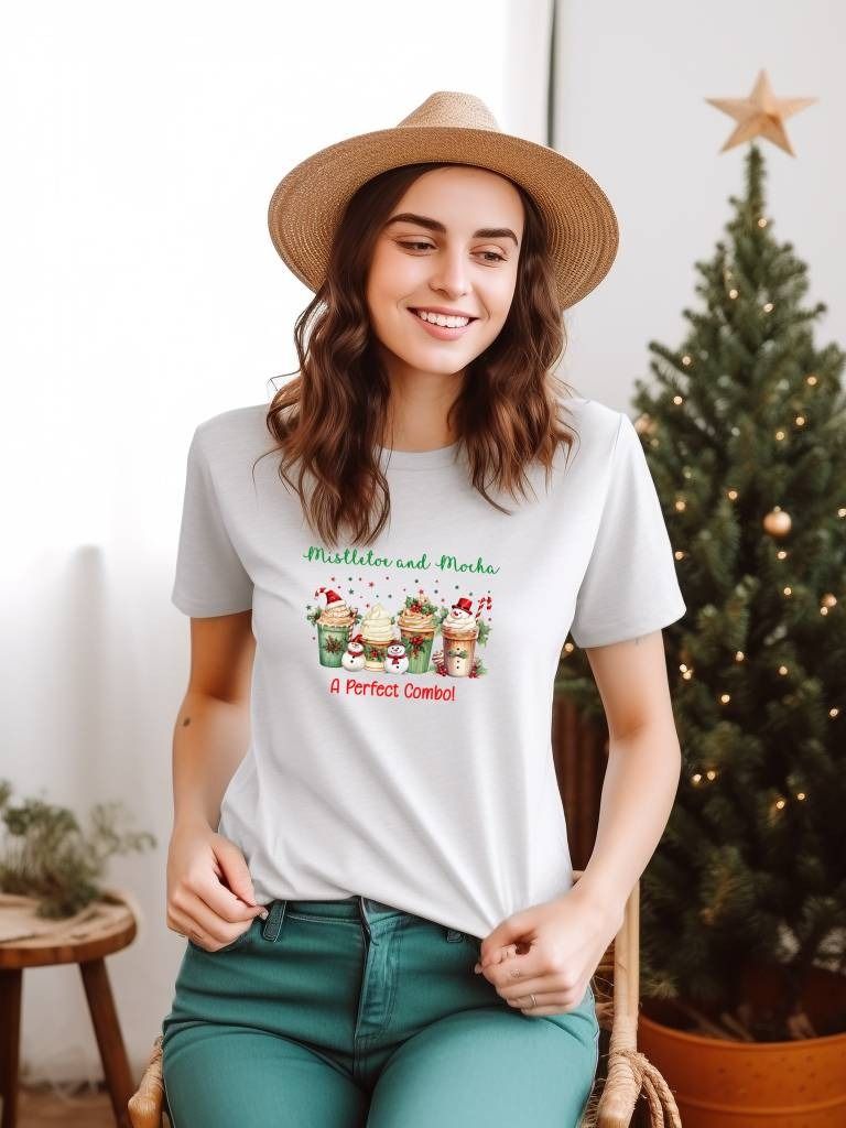 Mistletoe and Mocha - A Perfect Combo Christmas Graphic Tee product image (1)