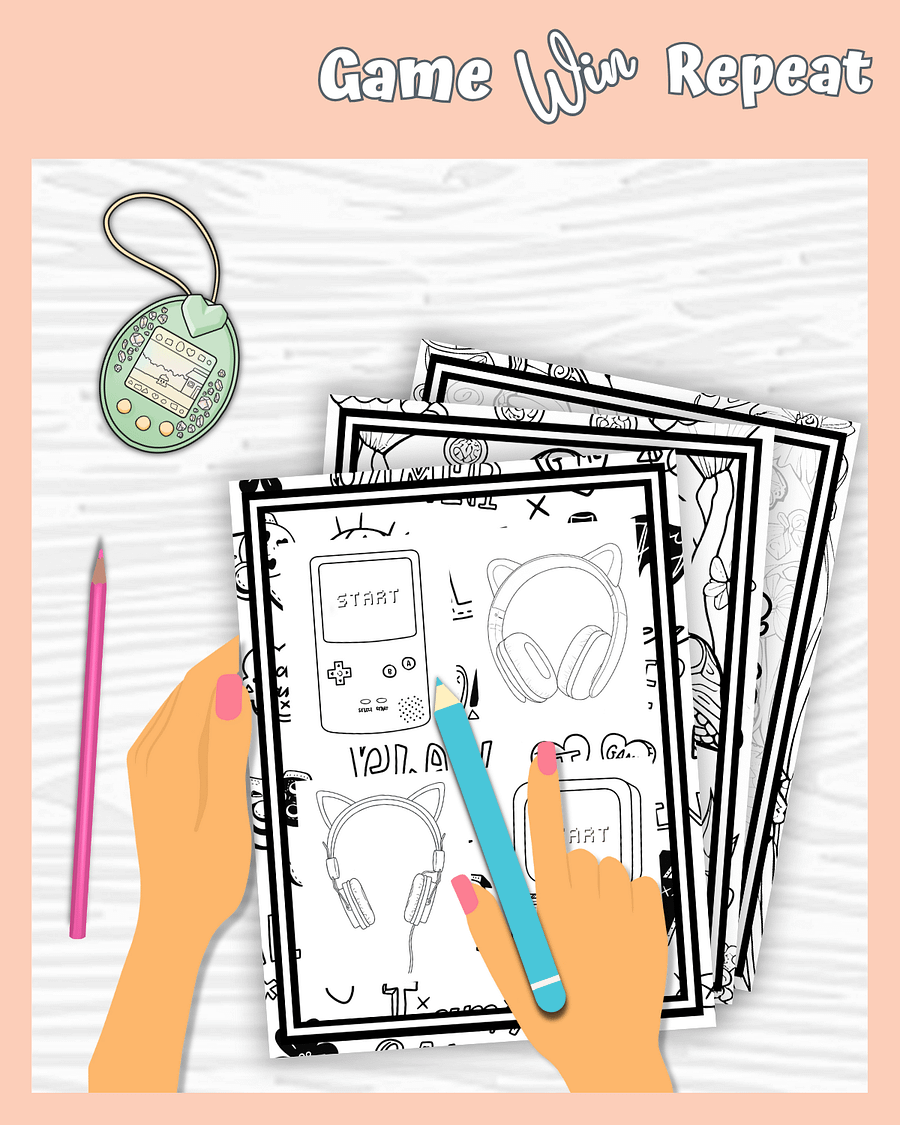 Cozy Up and Color - Cozy Gamer Coloring Pages product image (3)