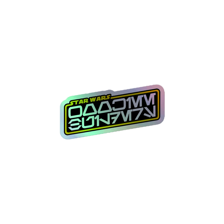 Wookiee Builders Logo Sticker (Aurebesh/Holo) product image (1)