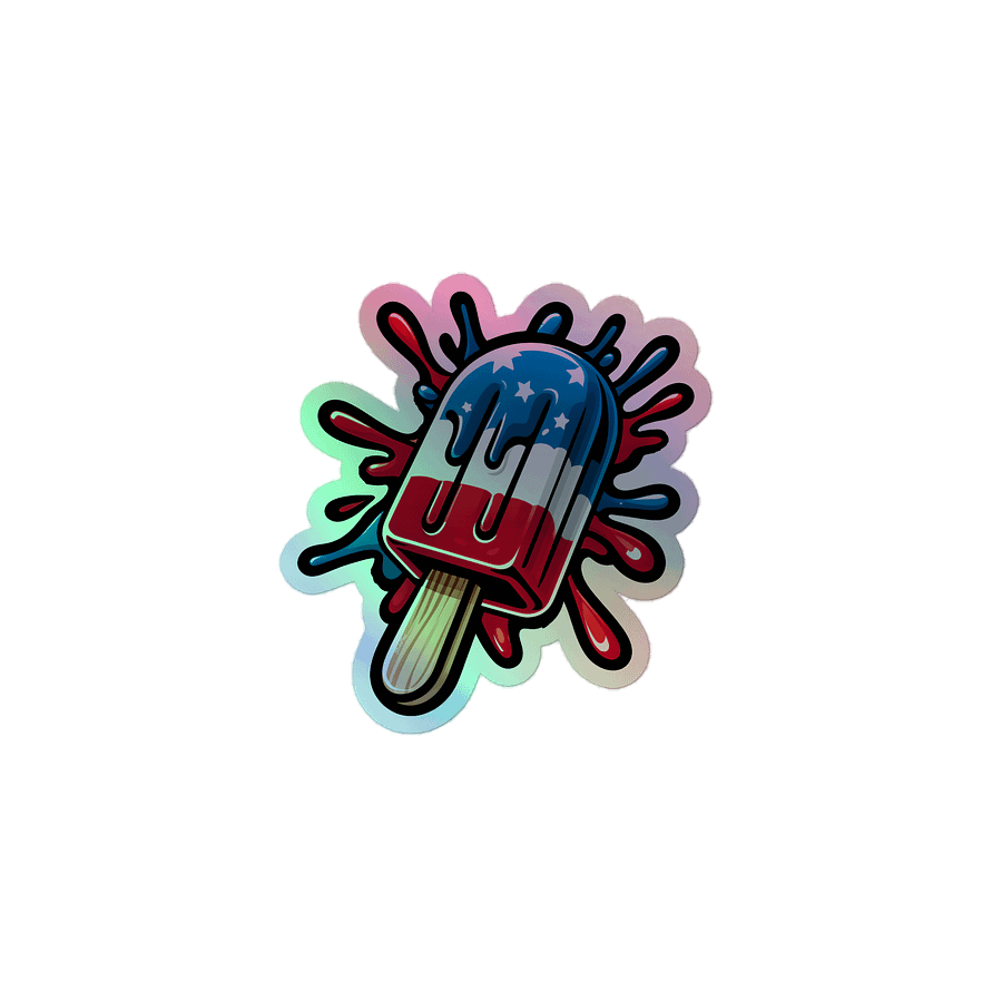 4th of July Popsicle Holographic Sticker product image (1)