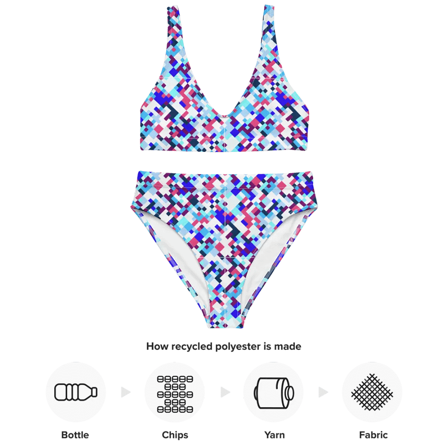 Colorful Mosaic Pattern Design High Waisted Bikini - v1 product image (4)