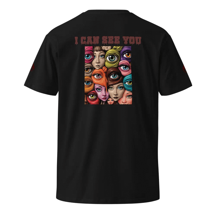 Alien Eyes: I Can See You as colour unisex premium t-shirt product image (2)