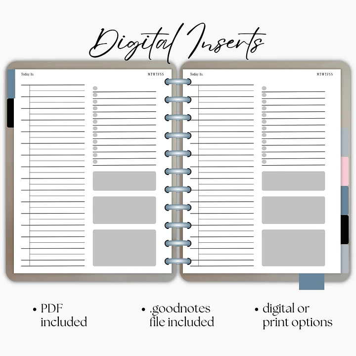 Daily Layout Schedule and Blocks Planner Digital Insert product image (1)
