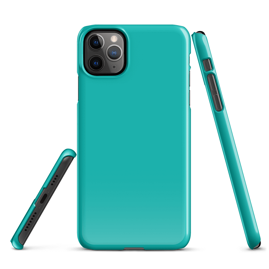Aquamarine Blue Solid Color iPhone® Glossy Snap Case product image (3)