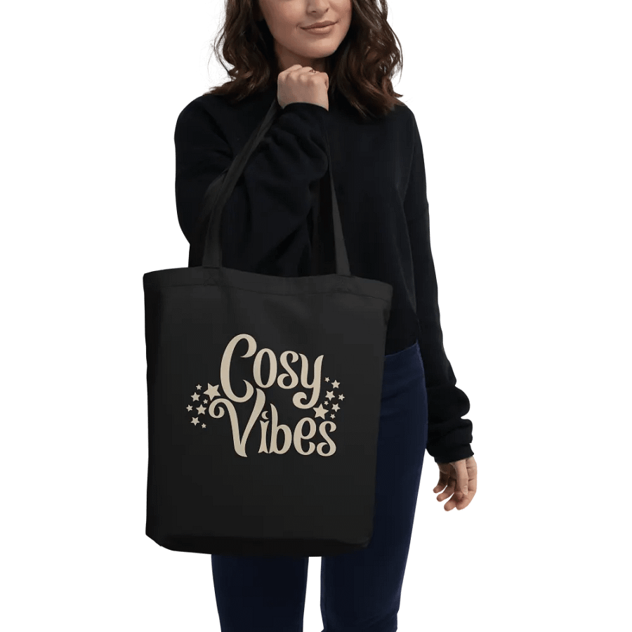 Cosy Vibes Eco Cotton Tote Bag - Black product image (2)