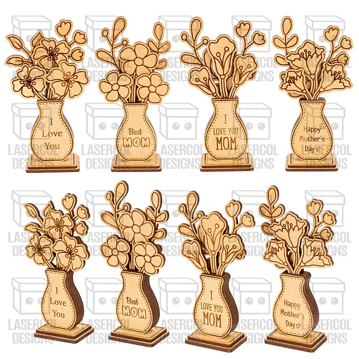 Mother's Day Flowers (2 Sizes, 4 Styles) - Laser Cut Files product image (2)