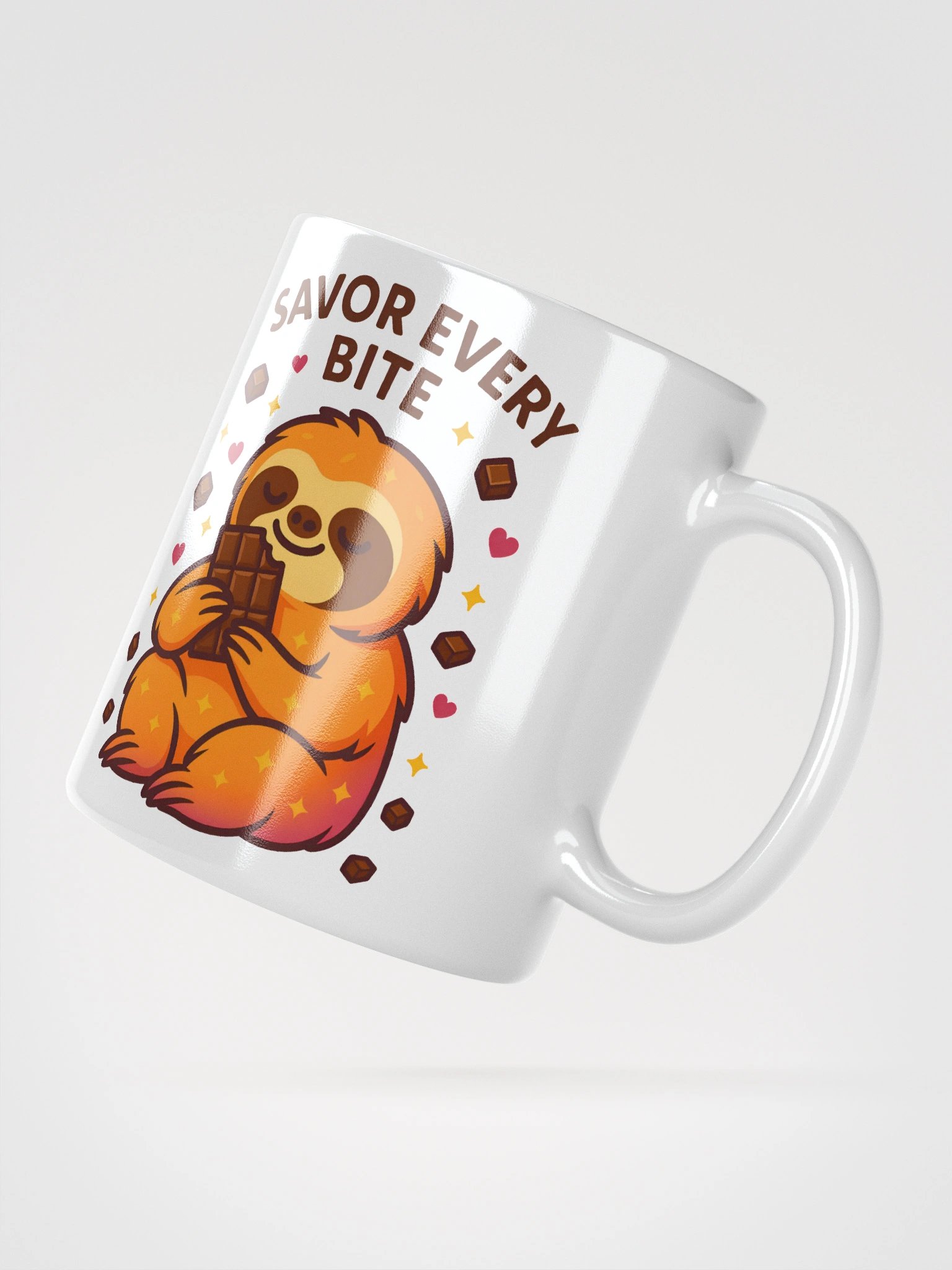 Savor Every Bite Mug – Adorable Sloth with Chocolate Bar for Slow, Sweet Moments product image (2)