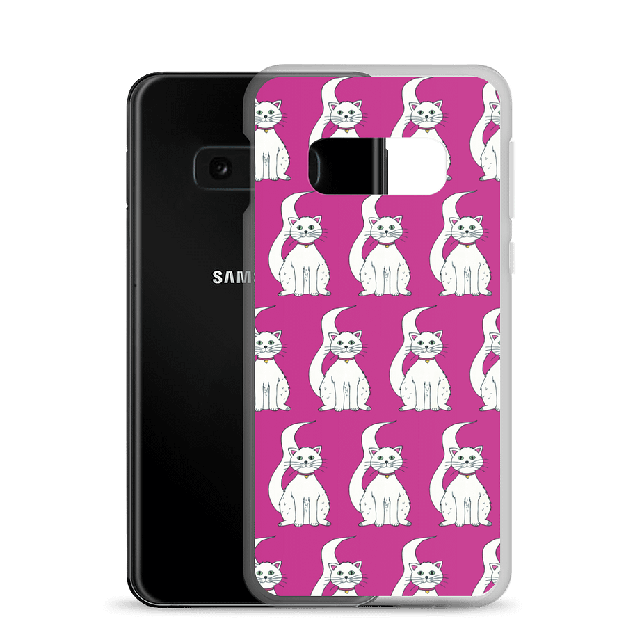 White Cat (art by Dina R.) acrylic painting picture - Clear Case for Samsung product image (24)