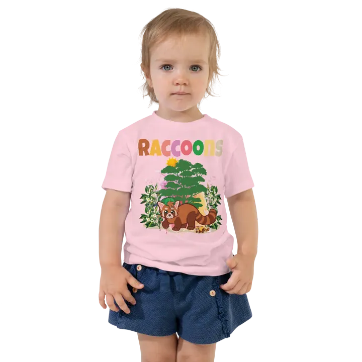 Raccoons Colorful Funny Cute Bella +Canvas Toddler T-Shirt – Funny Shirt, Best Gift for Kids product image (1)