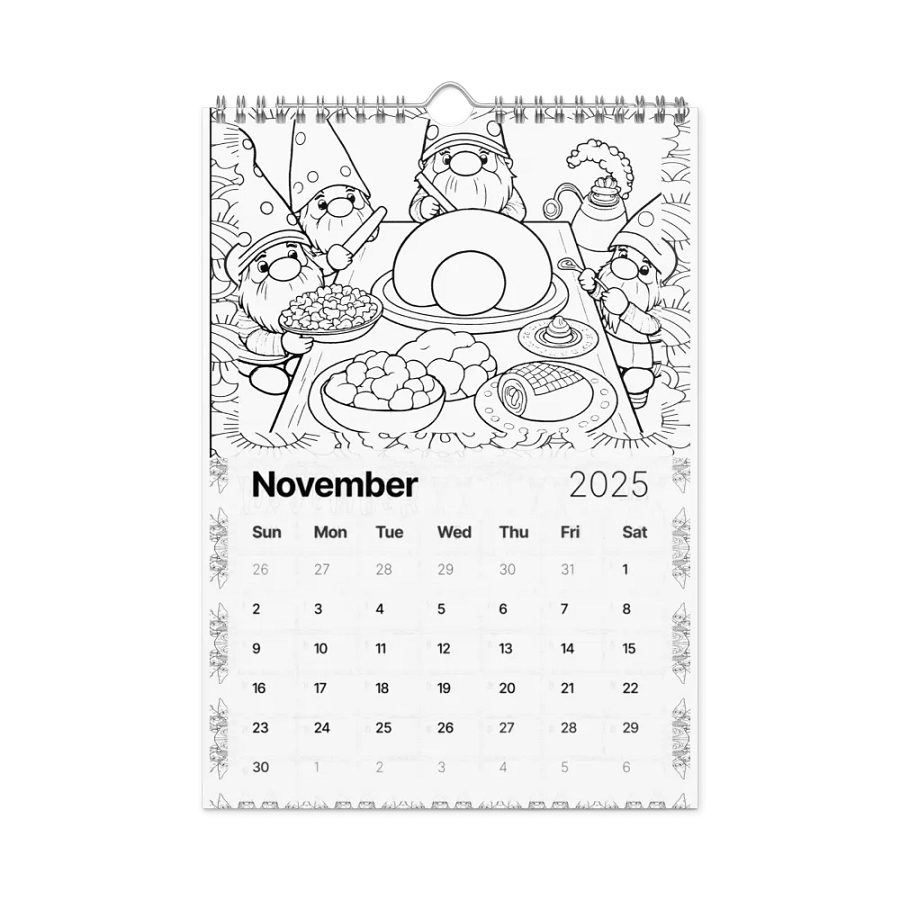 2025 A Gnomie Year Coloring Calendar-Physical product image (11)