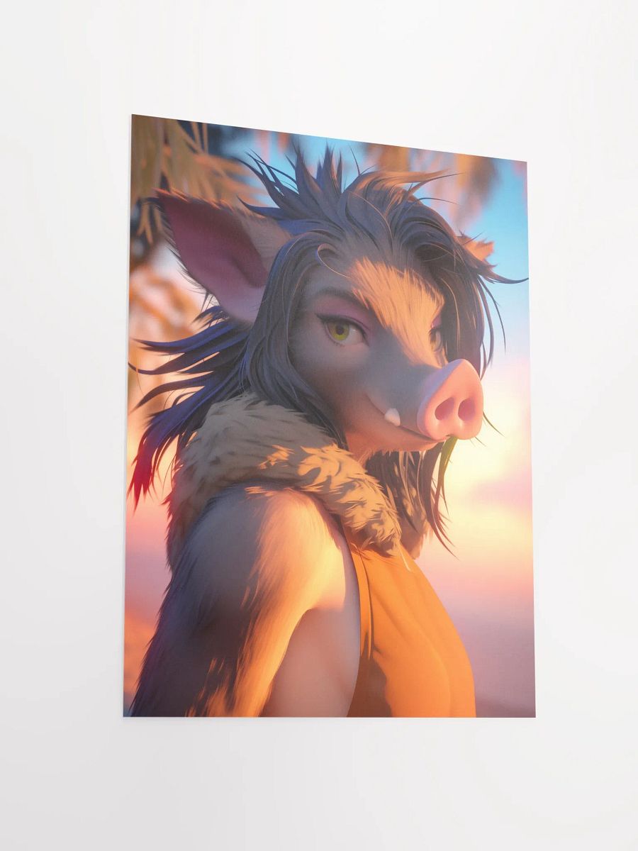 Tropical Sunset Swine Matte Poster product image (5)